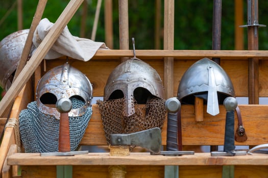Medieval weapons of war photo