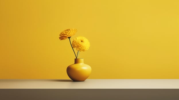 A stunning image of a minimalist yellow, showcasing the magical elegance found in simplicity. photo