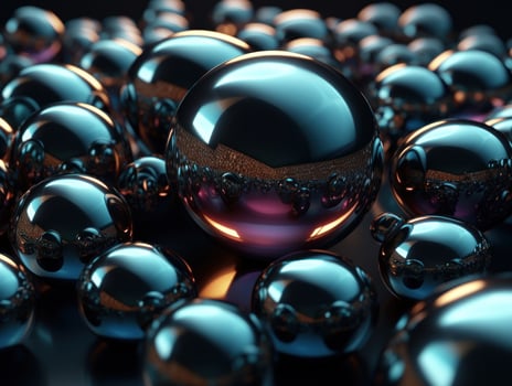 Futuristic abstract spheres geometric background created with technology. photo