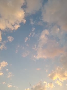 Evening sky scene with golden light from the setting sun. sky view on Lombok island, Indonesia photo