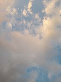 Evening sky scene with golden light from the setting sun. sky view on Lombok island, Indonesia photo
