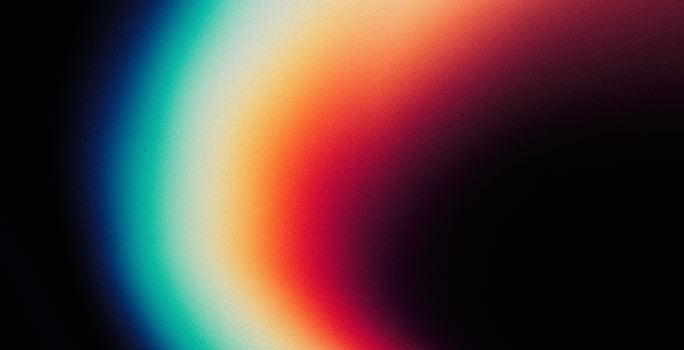 Orange teal white retro grainy vibrant color gradient on black background poster design copy space photo