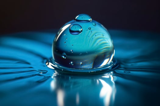 An image of several drops of water on a blue surface, in the style of detailed texture, matte photo, contemporary candy - coated, light azure and sky blue, generate ai photo