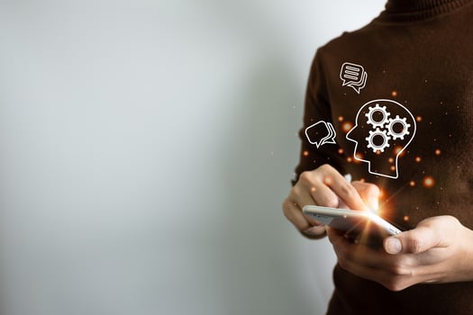 AI technology, Artificial Intelligence, Chatbot Chat and talk with AI, Using for search and find data by command prompt, robot learning machine create or generate picture or article auto photo