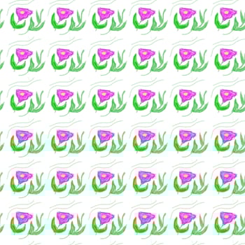 A pattern of purple flowers with a yellow heart on the bottom photo