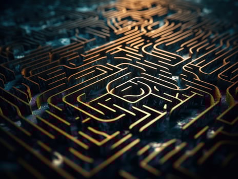 Maze labyrinth Created with technology photo