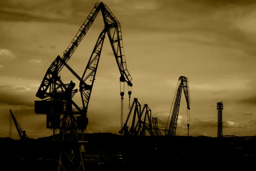 Industrial Cranes Silhouettes photo