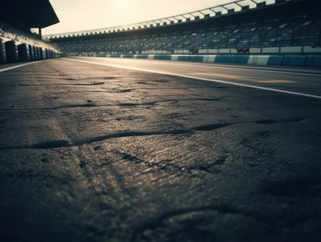 Race track Empty asphalt road concept Driving on an empty road Racing sports concept Created with technology photo
