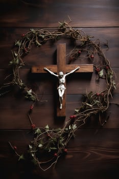 vector flat ornamental cross, generate ai photo