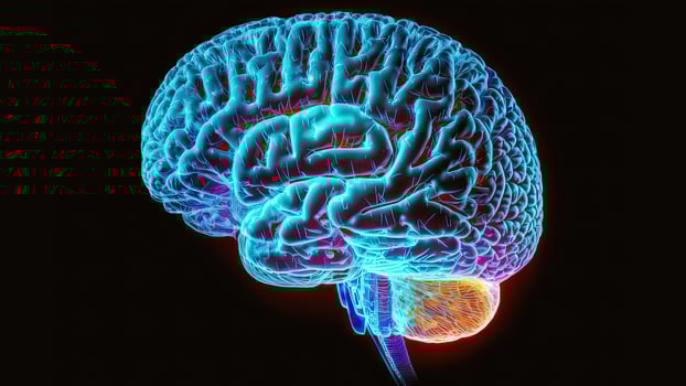 Quantum Computing Humanoid Brain with Neural Web Network, Brain Scanning Concept, Technology. photo
