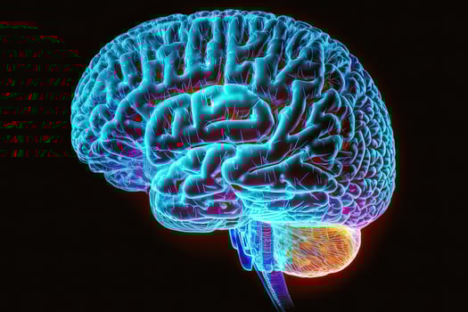 Quantum Computing Humanoid Brain with Neural Web Network, Brain Scanning Concept, Technology. photo