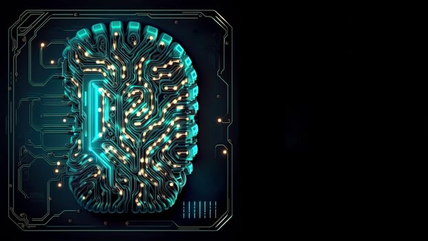 Quantum Computing with Human Brain Circuits. Technology and Space for Your Message. photo