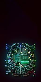 Quantum Computing with Human Brain Circuits. Technology and Space for Your Message. photo