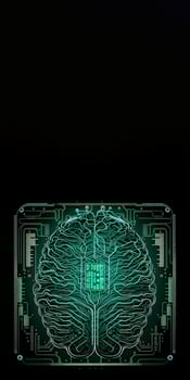 Quantum Computing with Human Brain Circuits. Technology and Space for Your Message. photo