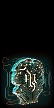 Quantum Computing with Human Brain Circuits. Technology and Space for Your Message. photo