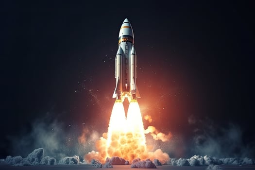 Rocket launching aesthetic photo