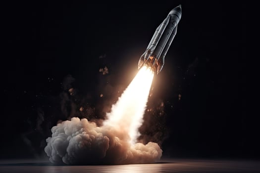 Rocket launching aesthetic photo
