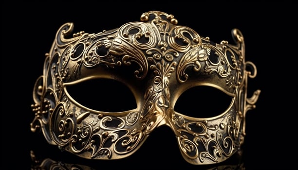Opulent antique masquerade mask exudes Italian elegance generated by AI photo