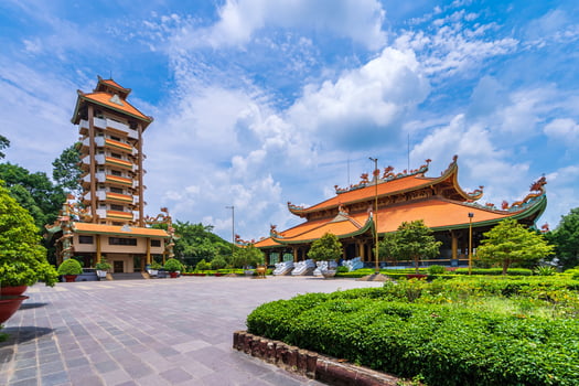 Morning at Ben Duoc Temple, Cu Chi, Ho Chi Minh city, Vietnam. photo