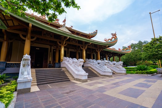 Morning at Ben Duoc Temple, Cu Chi, Ho Chi Minh city, Vietnam. photo