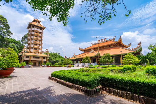 Morning at Ben Duoc Temple, Cu Chi, Ho Chi Minh city, Vietnam. photo