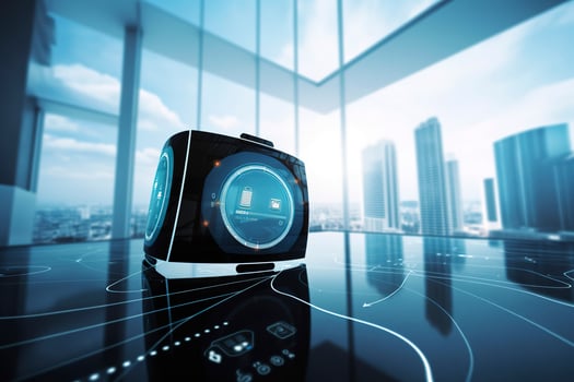 Modern smart home systems of smart building, The smart home is isolated background, photo