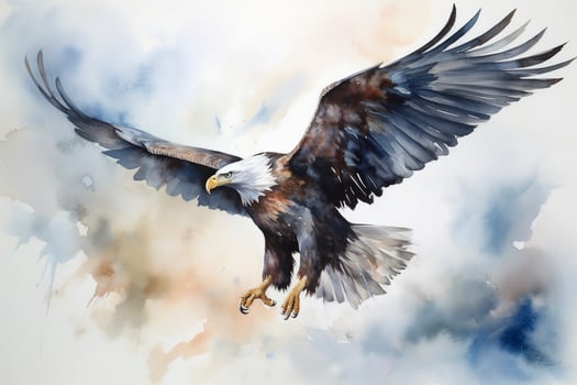 Create a watercolour  painting  of  a  majestic  eagle, generate ai photo