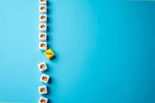 Crisis cuts down savings and investments. The collapse of the value of assets. Cutting spendings. Short time for taking action to protect finances. . Poor financial planning. Inflation risks photo