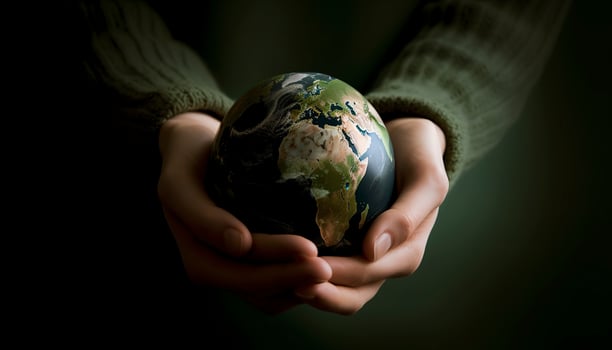 earth in hand , photo