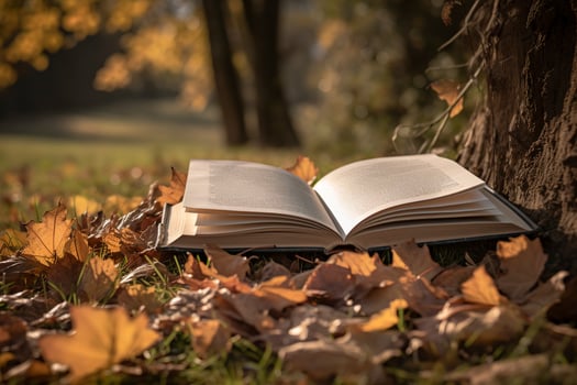 Open book revealing the jungle. Eco concept. photo