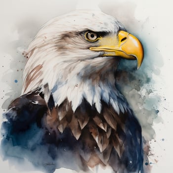 photo closeup grayscale shot of an american bald eagle, generate ai
