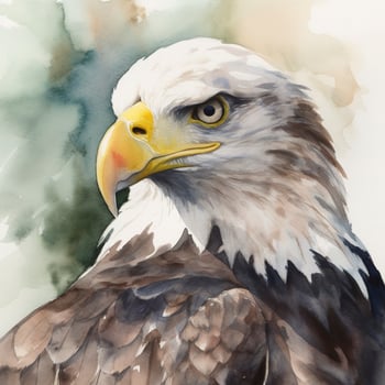 photo closeup grayscale shot of an american bald eagle, generate ai