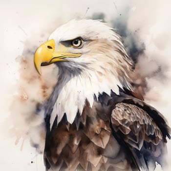 photo closeup grayscale shot of an american bald eagle, generate ai