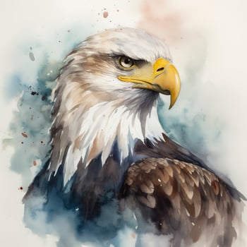 photo closeup grayscale shot of an american bald eagle, generate ai