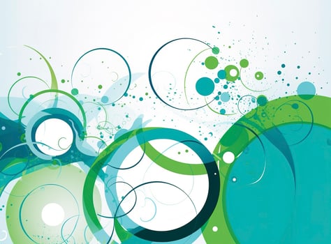 abstract circles background, in the style of green and blue, line and dot work, uhd image, xbox 360 graphics, flickr, white background, generate ai photo
