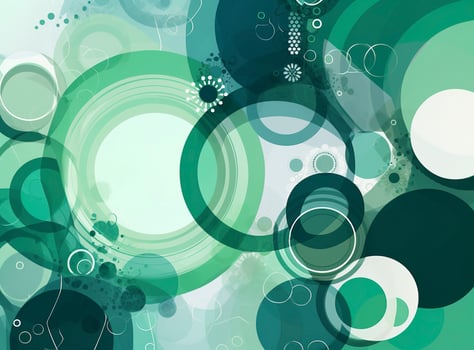 abstract circles background, in the style of green and blue, line and dot work, uhd image, xbox 360 graphics, flickr, white background, generate ai photo