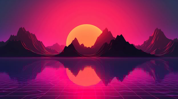 Mars purple space landscape with large planets on purple starry sky , generate ai photo