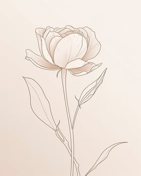 Lotus flower vector illustration with line art , generate ai photo