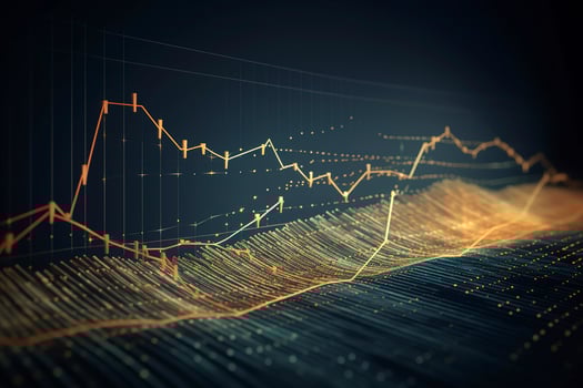 A wave of connecting lines and dots the concept of big data and technology abstract background with dynamic wave with , generate ai photo