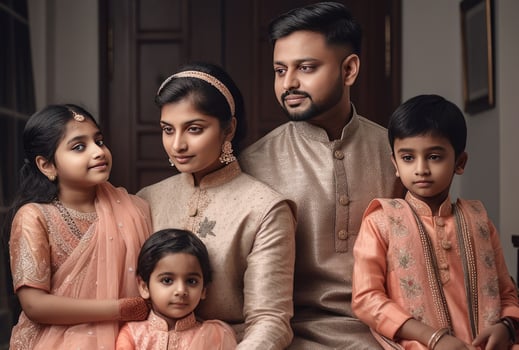 Family together on festival. photo