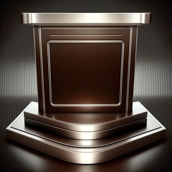 3D Rendering Abstract Wooden Platform Podium, Product Presentation Backdrop. AI-Generative, Digital Illustration. photo