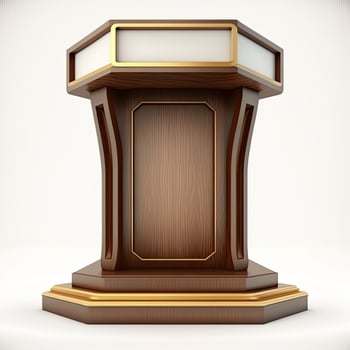 3D Rendering Abstract Wooden Platform Podium, Product Presentation Backdrop. AI-Generative, Digital Illustration. photo