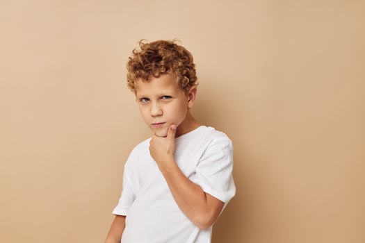 curly boy children's style fashion emotions Lifestyle unaltered photo