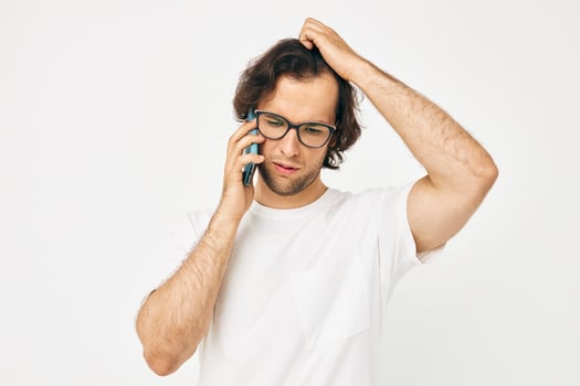 handsome man telephone communication hand gesture Lifestyle unaltered photo