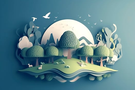Paper cut style , Paper illustration April 22 World environment and earth day , Save the Earth concept , Generate Ai photo