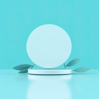 Minimal background. podium and blue background for product presentation. 3d rendering illustration. Luxury podium for product presentation 3d render, generate ai photo