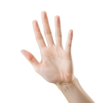 hand isolated on white background, generate ai photo
