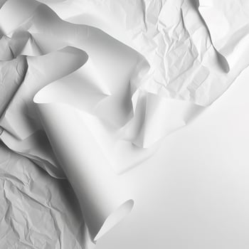 White paper texture isolated on white background, generate ai photo