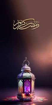 Arabic Calligraphy of Golden Glitter Ramadan Kareem And 3D Render, Illuminated Arabic Lamp On Mandala. Banner or Header Design. photo