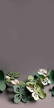 Paper Laser Cut Clover Leaves And Copy Space. St. Patrick's Day Concept. photo